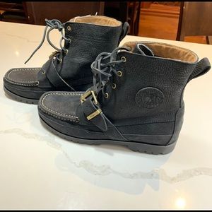 Polo Ralph Lauren Ranger Black Grain Leather Boots